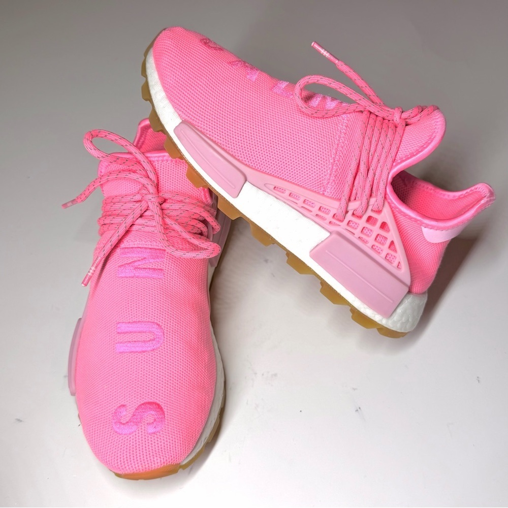 Adidas Men’s Pharrell x NMD Human Race Trail Sun Calm Pink / White Size- 5.5